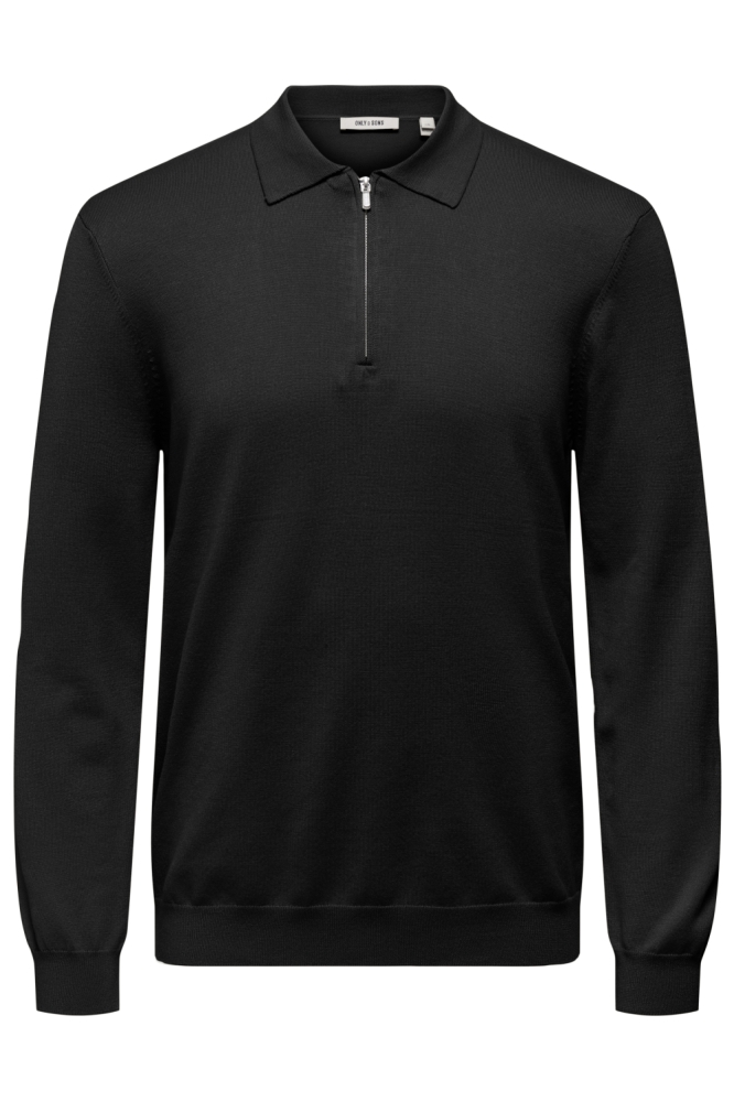ONSWYLER LIFE REG 14 HALF ZIP POLO 22034225 Black